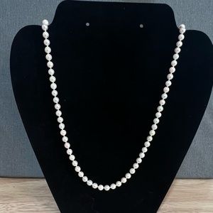 24" Natural Pearl Necklace w/14K Gold Clasp